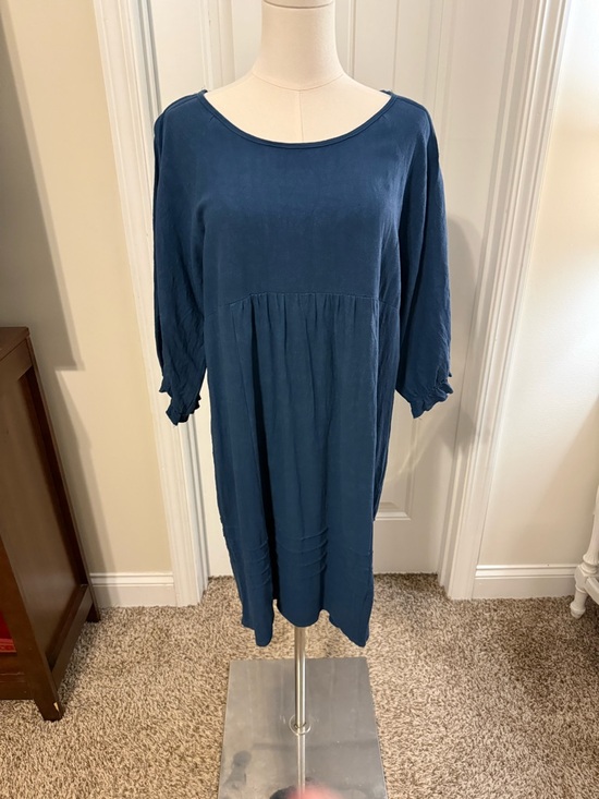 Umgee Dresses & Skirts - Umgee Navy Blue Linen Blend Dress